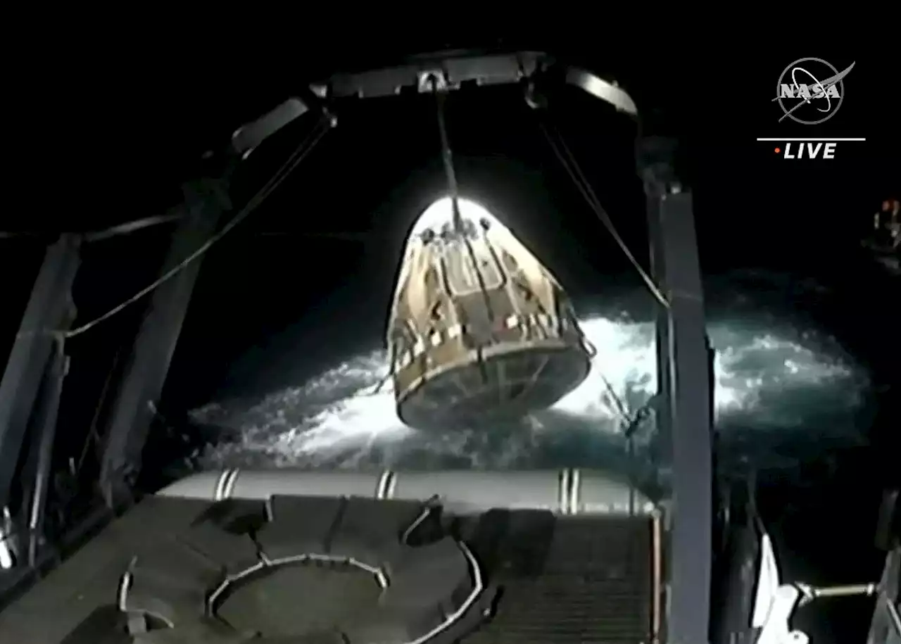 Four astronauts return to Earth in SpaceX capsule to wrap up six-month station mission