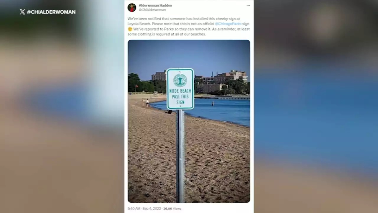 'Nude beach' sign removed from North Side Chicago beach