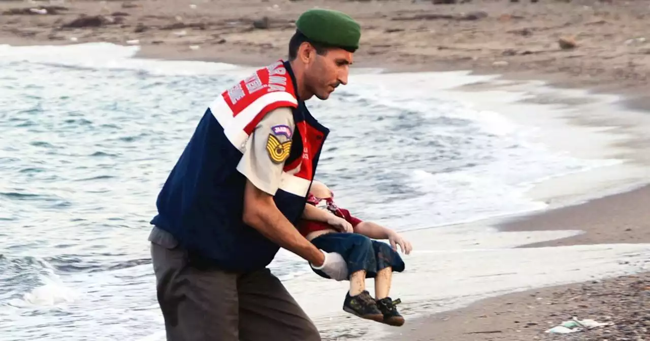 A toddler washed up on a beach and stopped the world