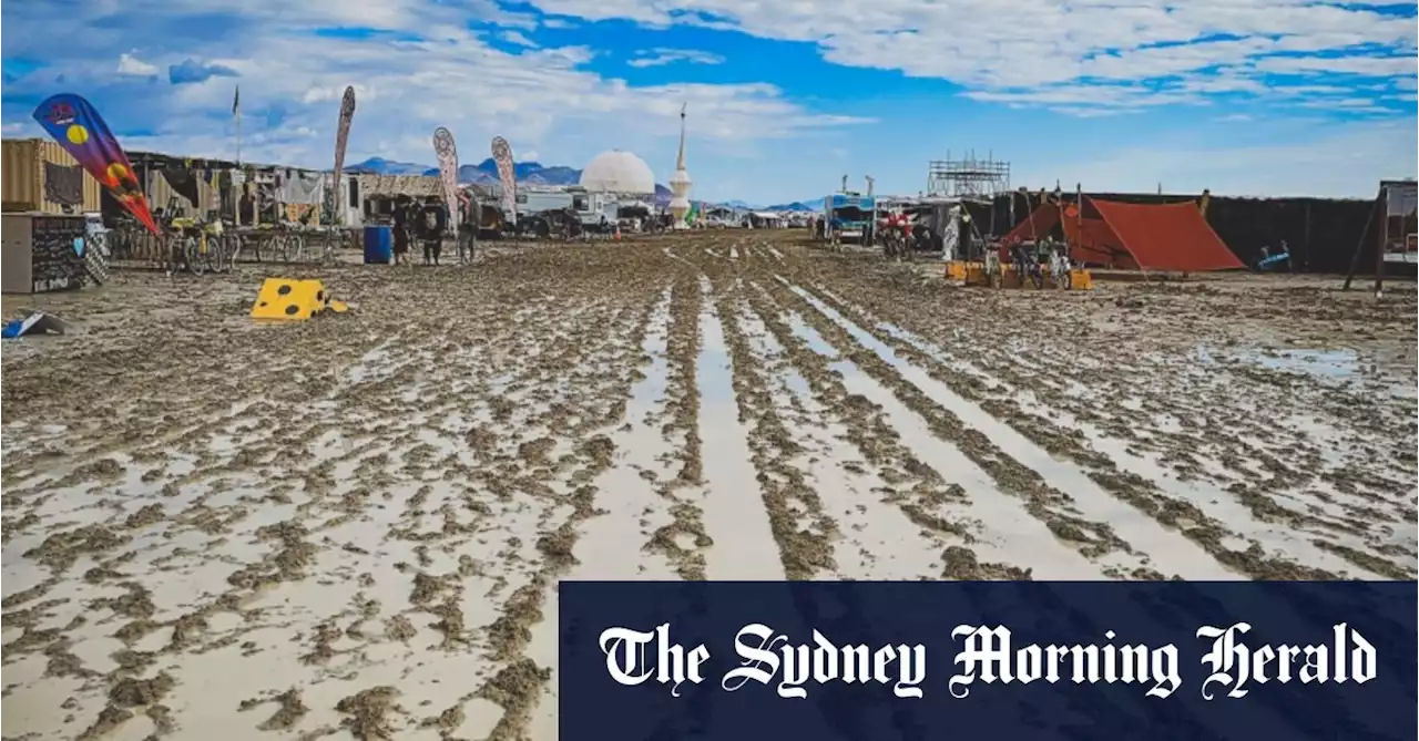 Burning Man revellers start ‘gruelling’ exodus from muddy desert