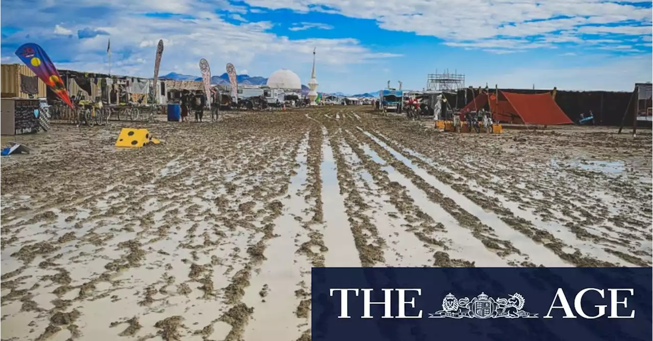 Burning Man revellers start ‘gruelling’ exodus from muddy desert