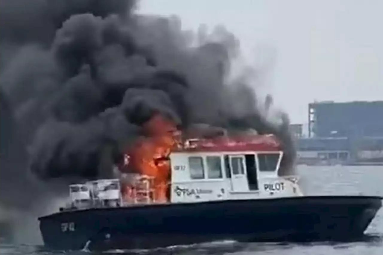 One injured after boat catches fire in western Singapore port waters