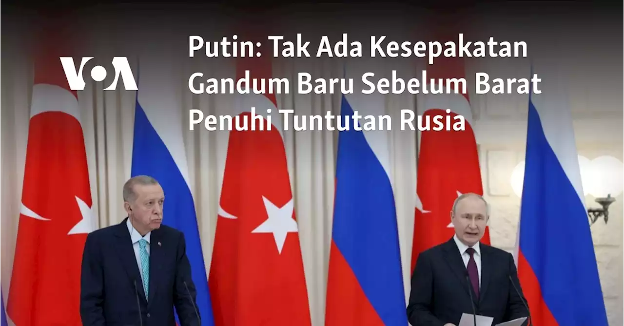 Putin: Tak Ada Kesepakatan Gandum Baru Sebelum Barat Penuhi Tuntutan Rusia