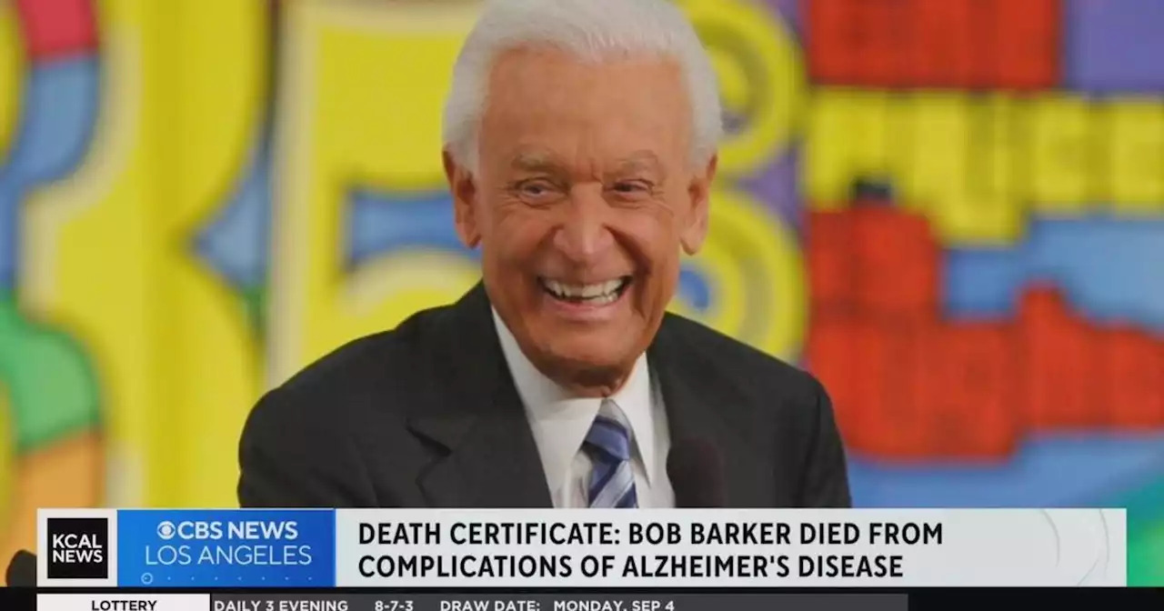 Bob Barker died from complications of Alzheimer's