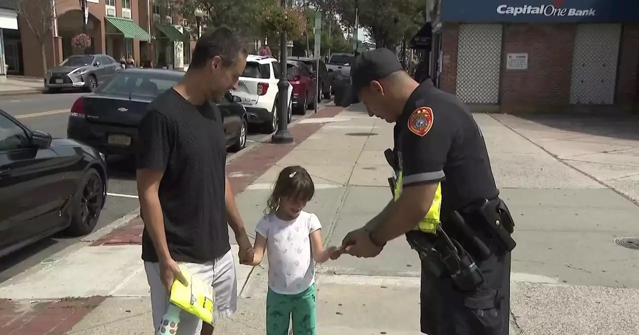 Suffolk Police Department distributes free reflective safety vests, stickers