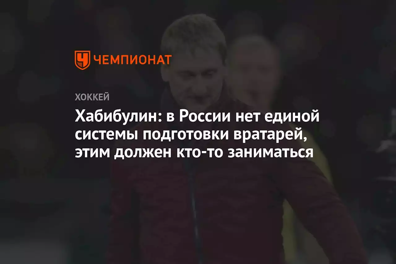 Хабибулин: в России нет единой системы подготовки вратарей, этим должен кто-то заниматься