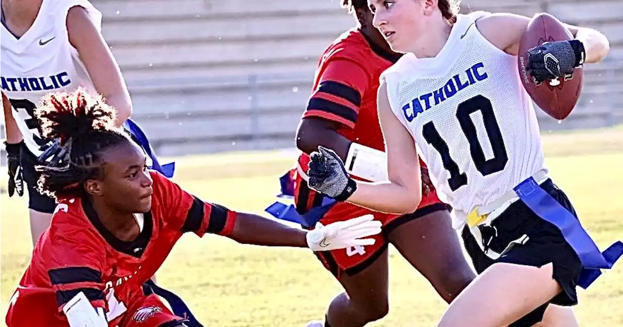 Carroll High plays first flag football game, loses to Montgomery Catholic