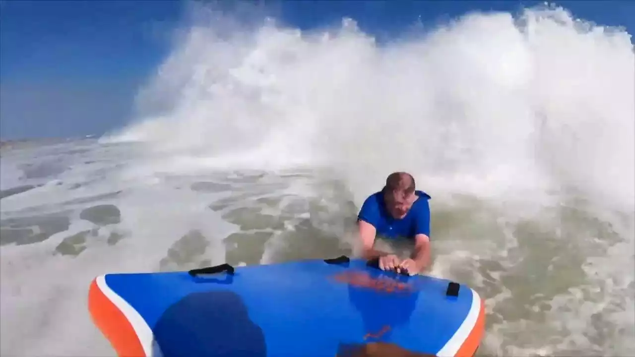 Video shows moment US Marine saves Jersey Shore swimmer from deadly rip current