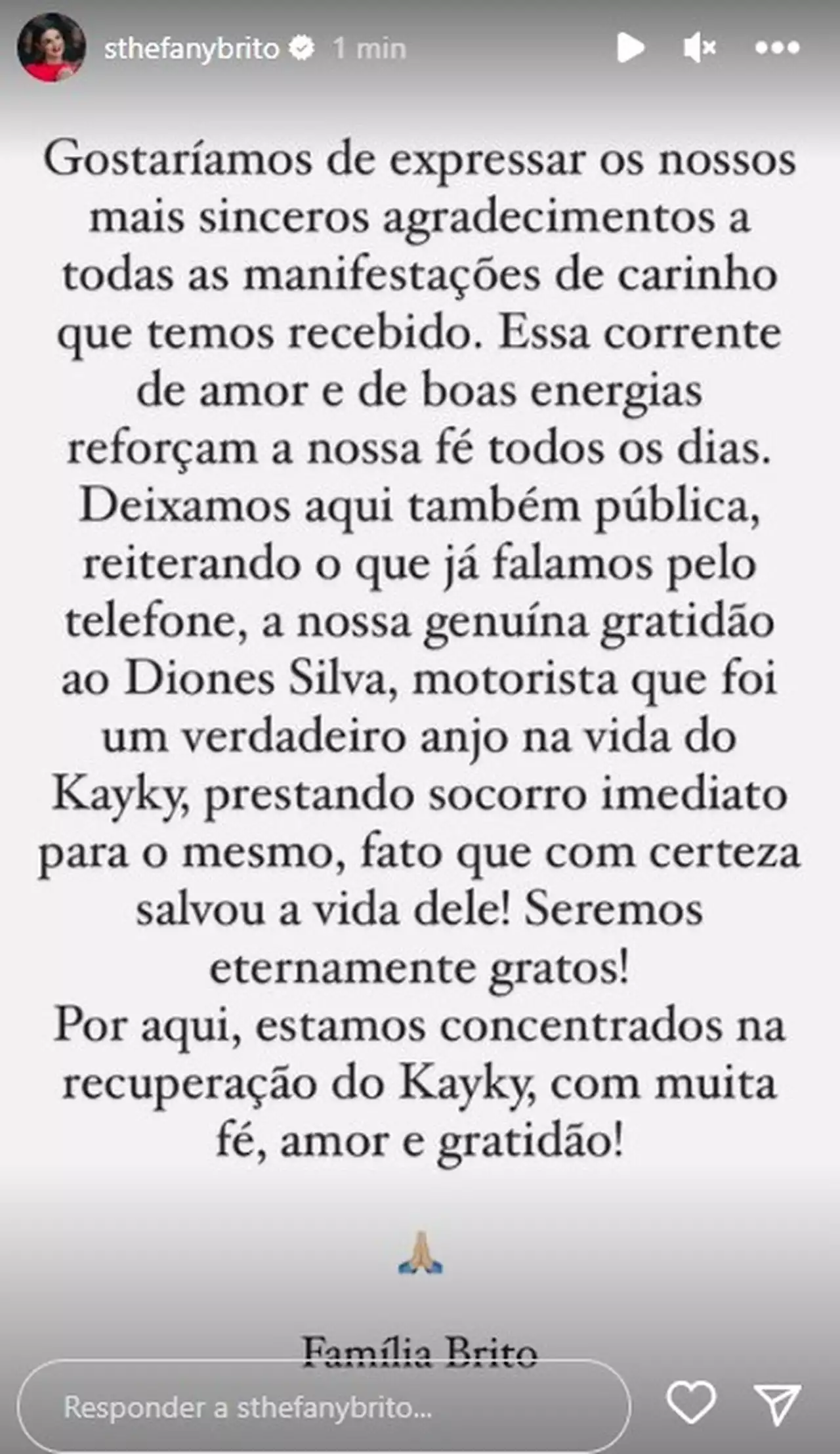 Sthefany Brito fala sobre motorista que ajudou a socorrer o irmão Kayky Brito após atropelamento: 'Verdadeiro anjo'