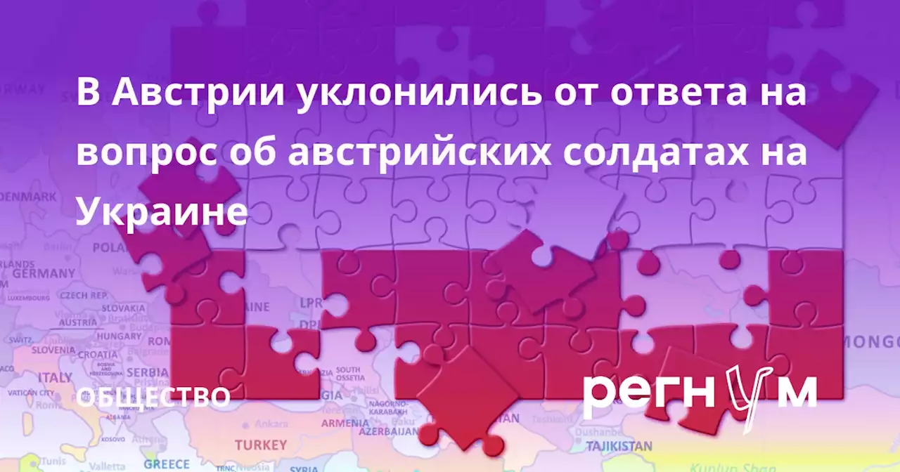 В Австрии уклонились от ответа на вопрос об австрийских солдатах на Украине