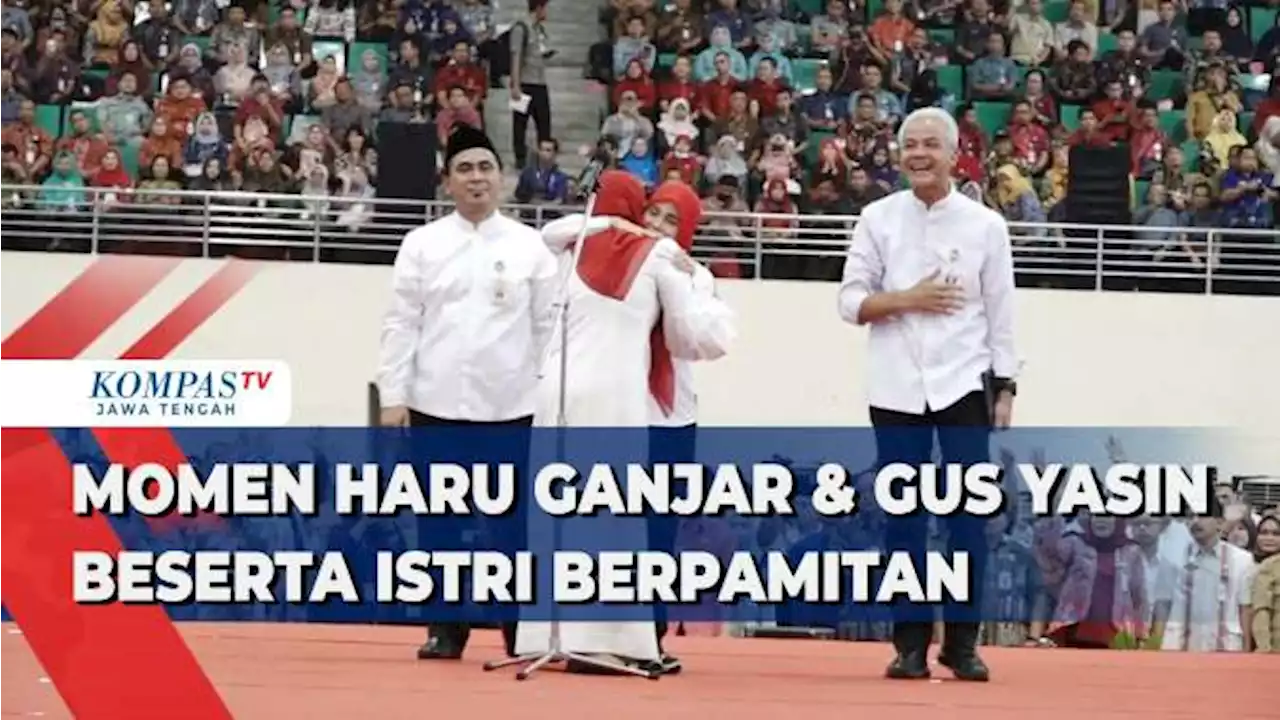 Momen Haru Ganjar dan Gus Yasin Beserta Istri Berpamitan