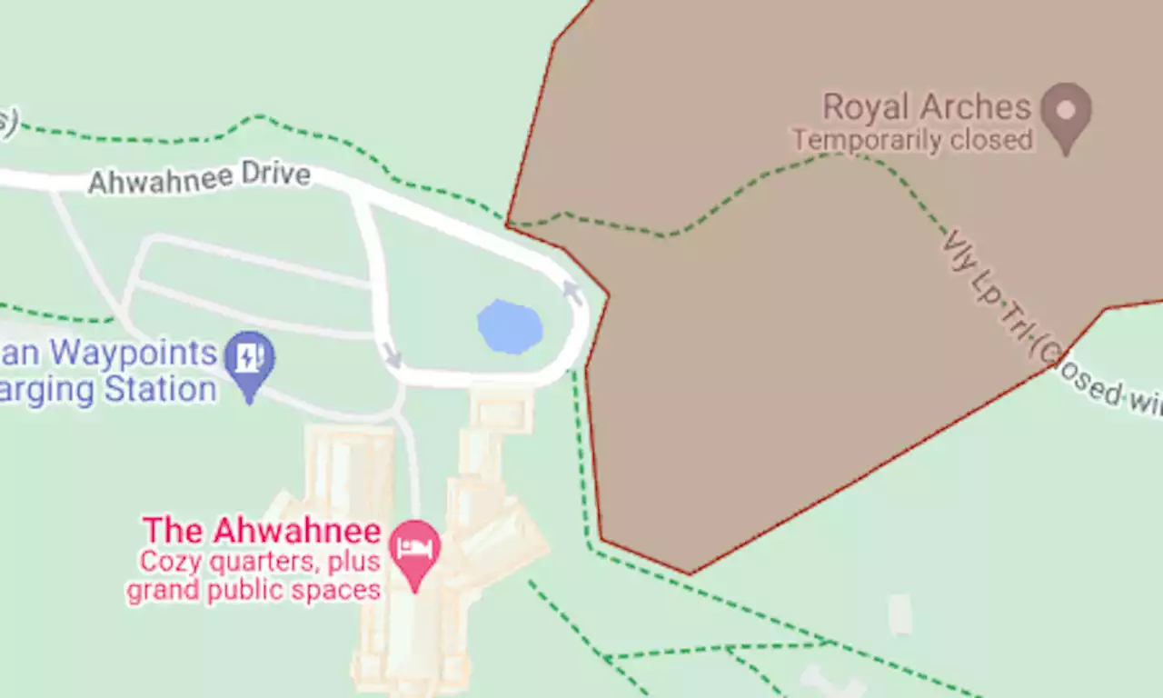 Map: Sudden crack in Yosemite Valley rock face causes trail and climbing closure