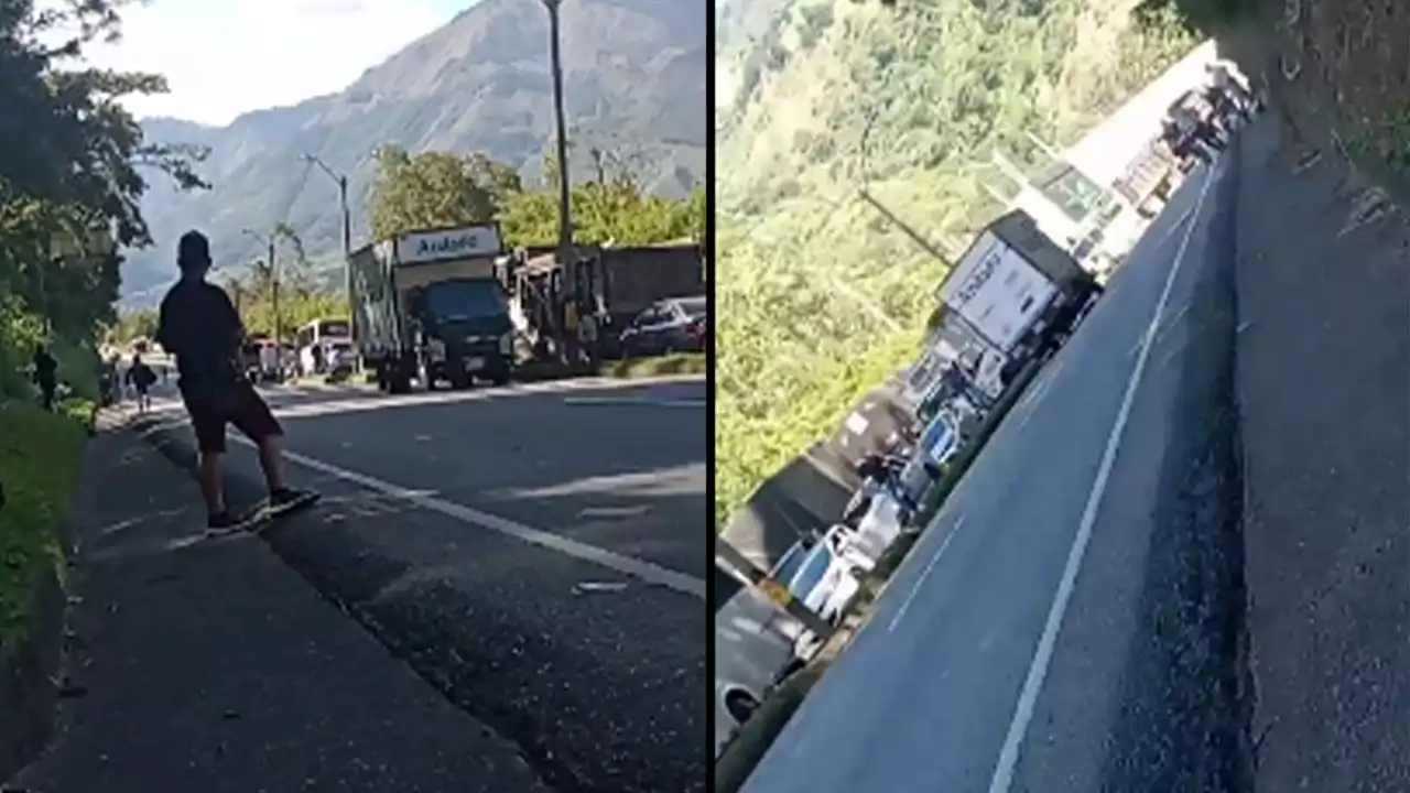 VIDEO. Autopista Medellín- Bogotá cerrada en ambos sentidos por accidente