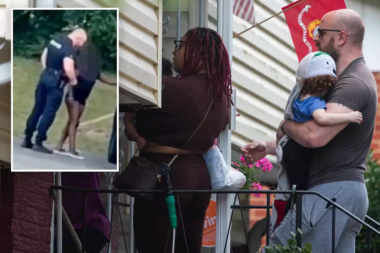 Maryland cop caught kissing mistress in viral video seen with wife and kids at home