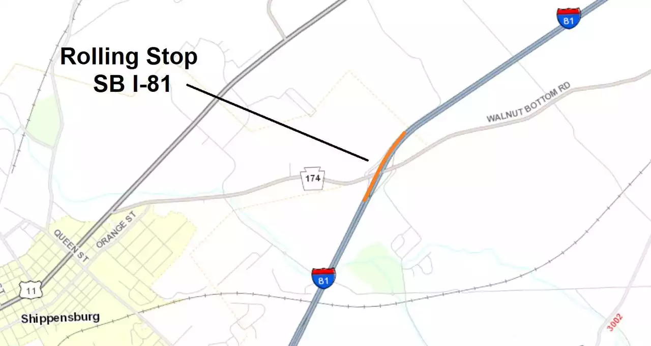 Rolling stop planned Thursday on southbound I-81 in Cumberland County: PennDOT