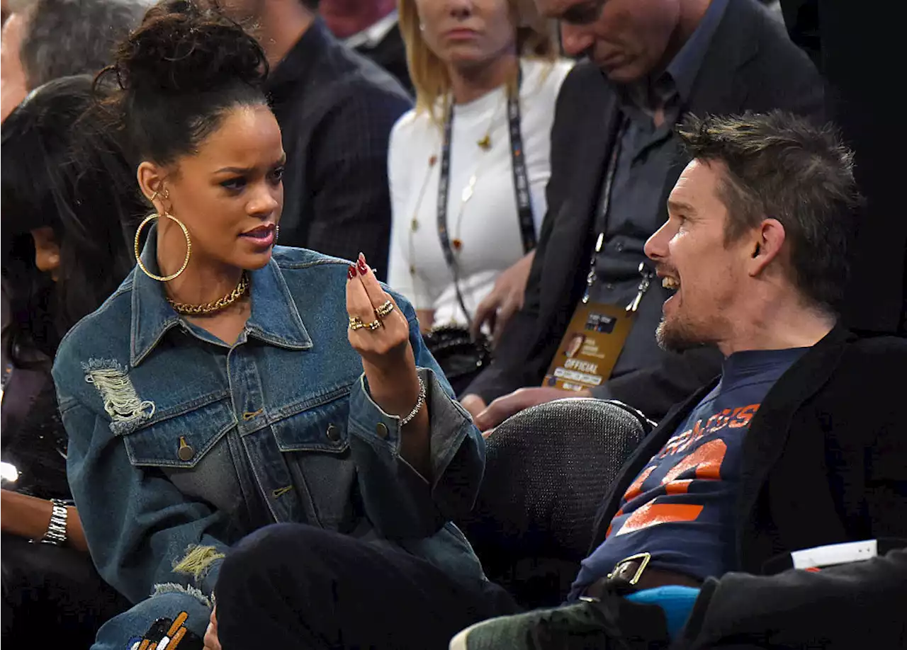 Ethan Hawke Admits Flirting With Rihanna Has 'Been to the Family Shame'