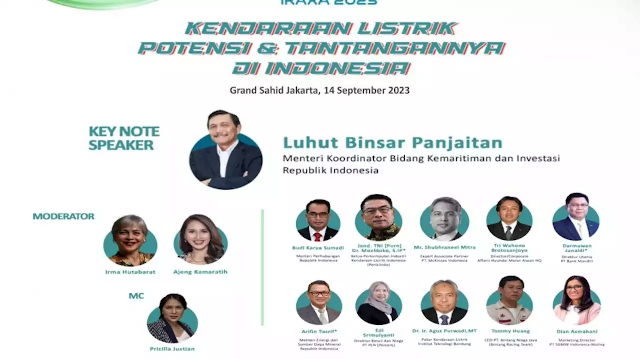 Seminar Nasional Kendaraan Listrik Siap Digelar, Hadirkan Beberapa Menteri dan Tokoh-tokoh Berkompeten