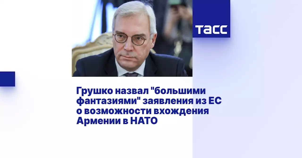 Грушко назвал 'большими фантазиями' заявления из ЕС о возможности вхождения Армении в НАТО