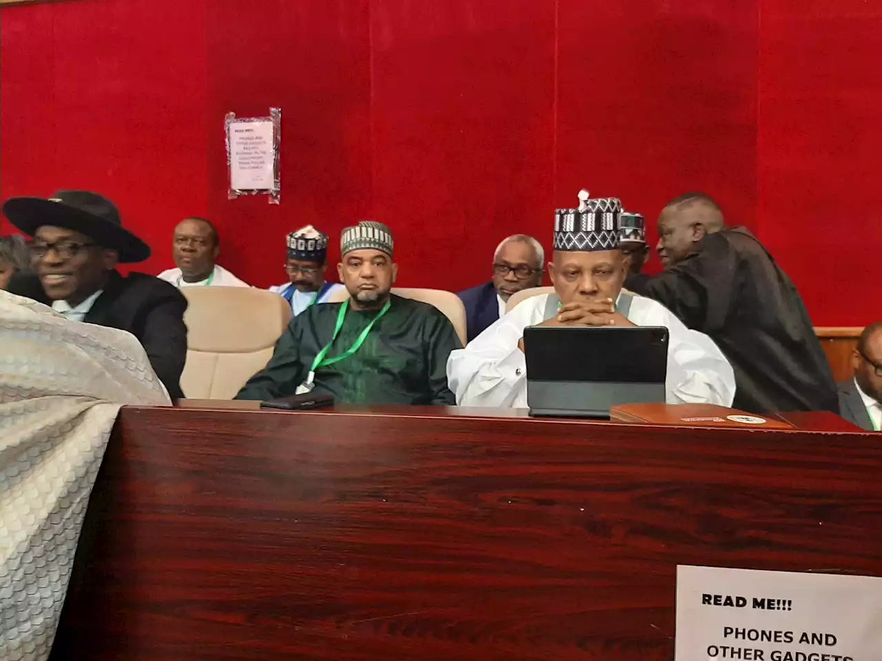 PHOTOS: Shettima, Abure, Damagum in court as tribunal delivers presidential election judgment