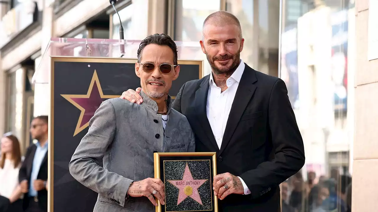 Marc Anthony Reacts to David Beckham's Walk of Fame Ceremony Surprise