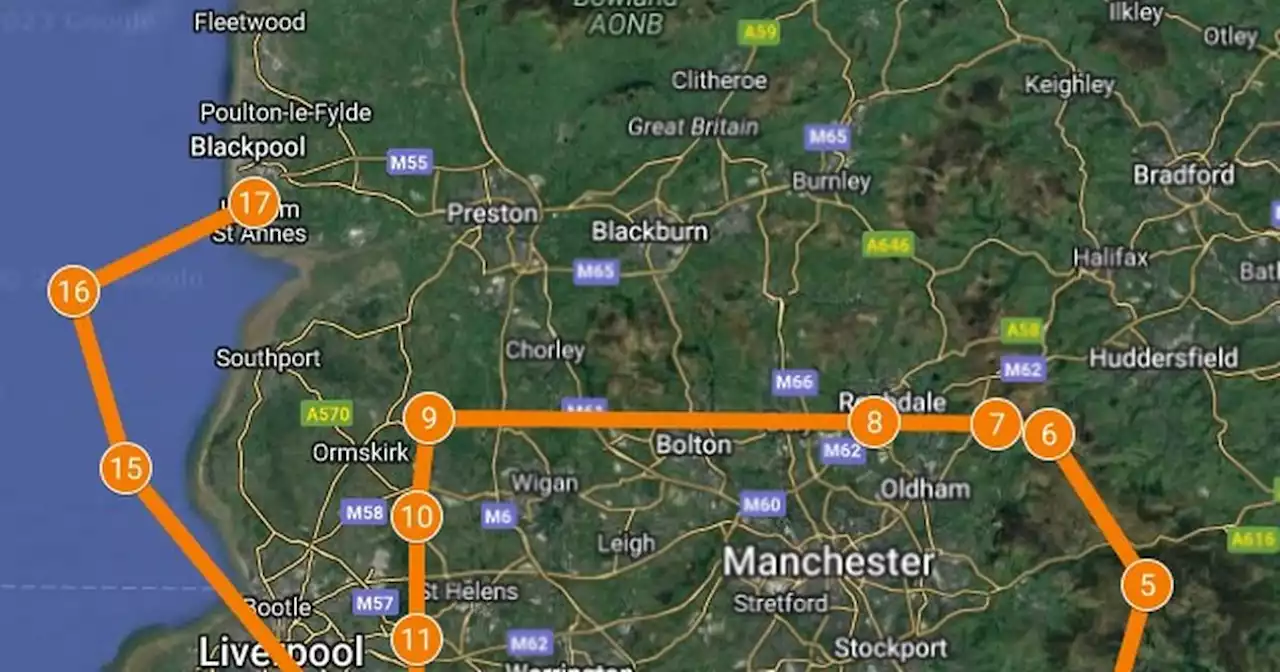 Red Arrows' exact route and timings on Friday as they fly over Lancashire