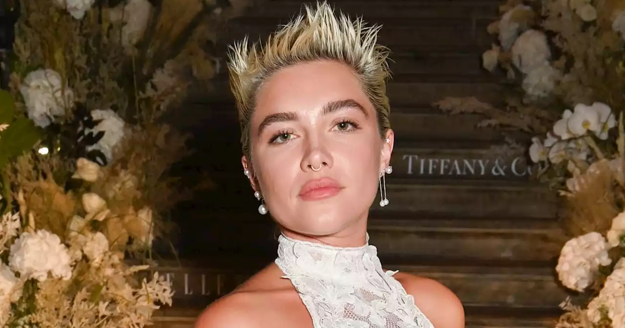 Florence Pugh Looks Like a Badass Bride in a Sheer Lace Wedding Gown