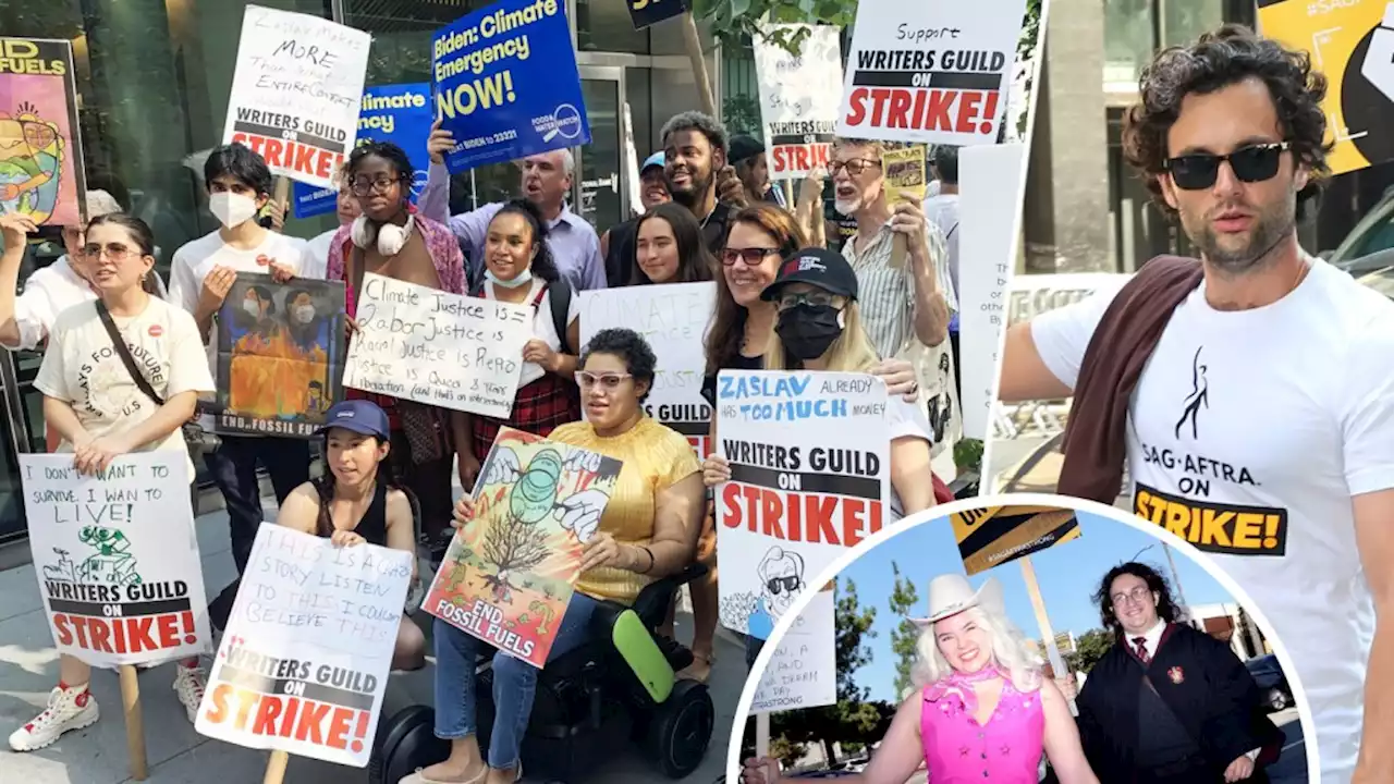 Dispatches From The Picket Lines: WGA & SAG-AFTRA Rally To Support California Granting Unemployment Benefits To Striking Workers; NYC Event Focuses On Climate Change