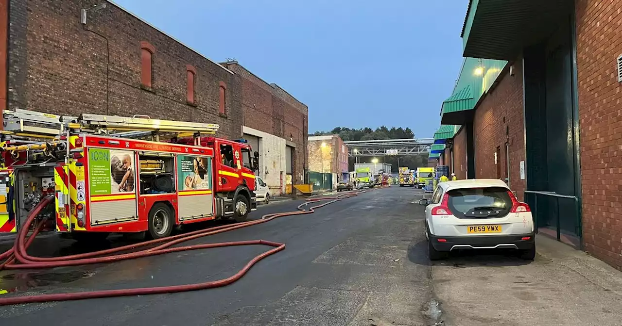 Fire service issue warning as blaze takes over industrial unit