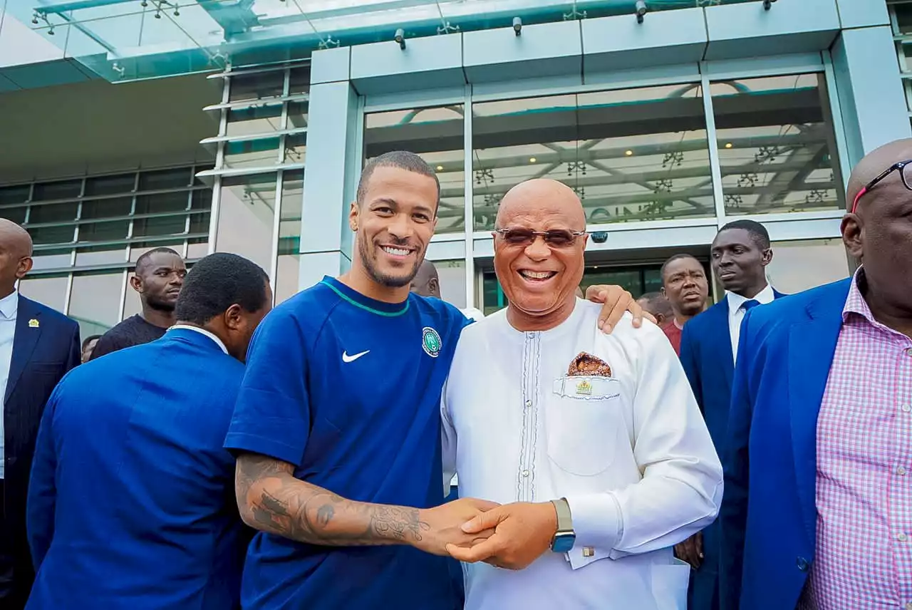 AFCON: Gov Eno Visits Super Eagles Camp, Calls For Victory Against Sao Tome