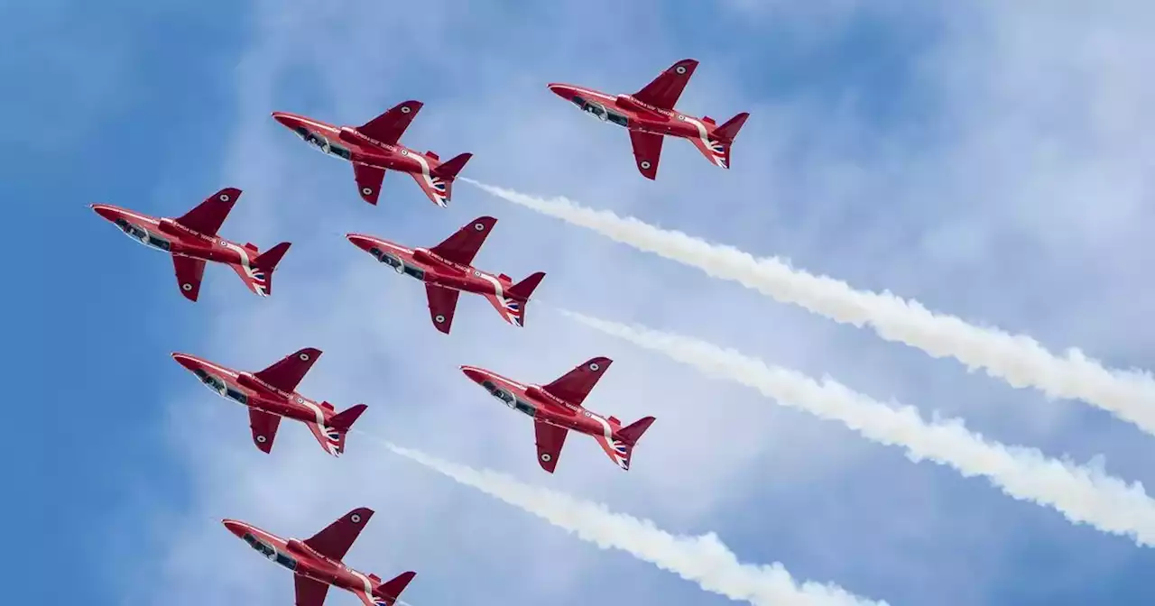 Red Arrows route map for today as they fly over Greater Manchester