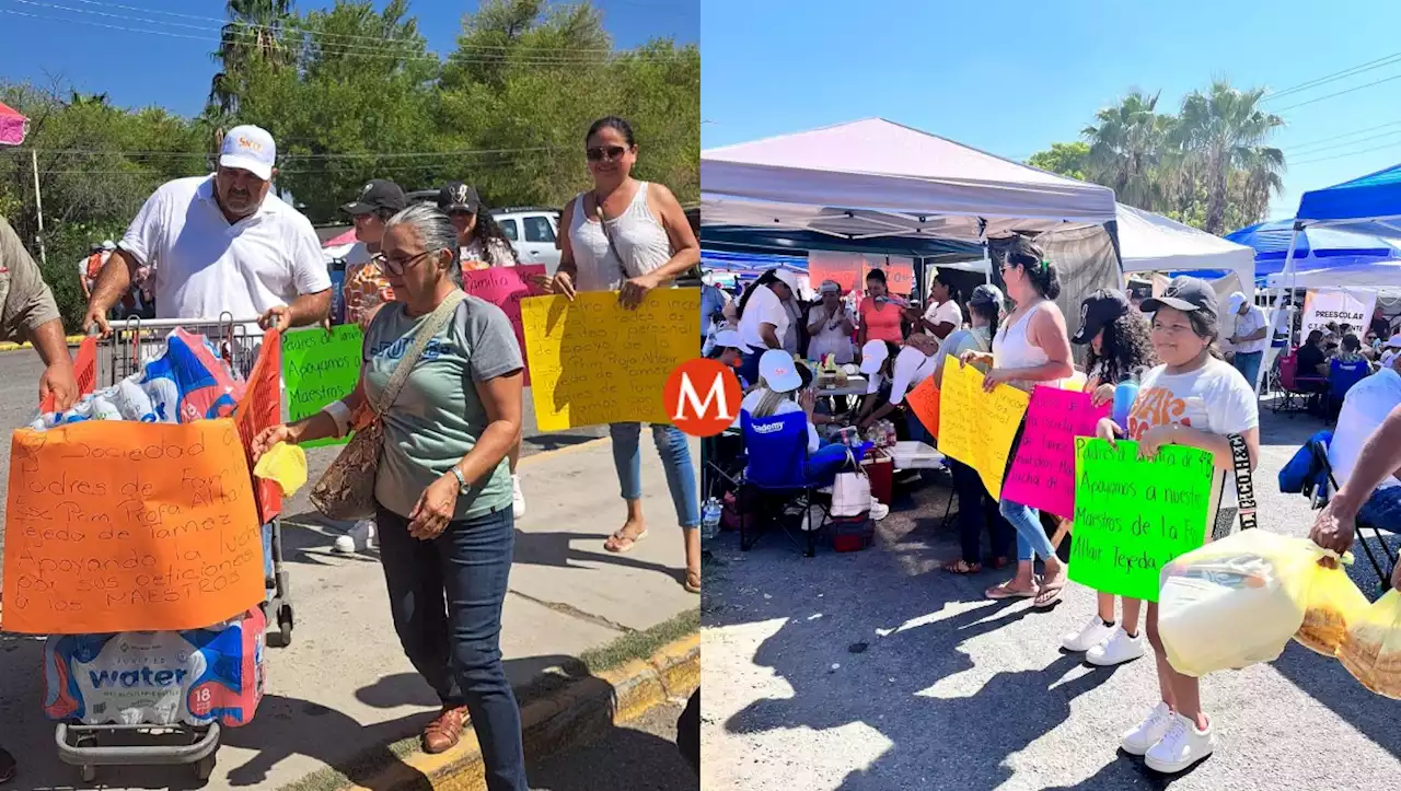 Padres de familia se suman a protesta de maestros en Tamaulipas