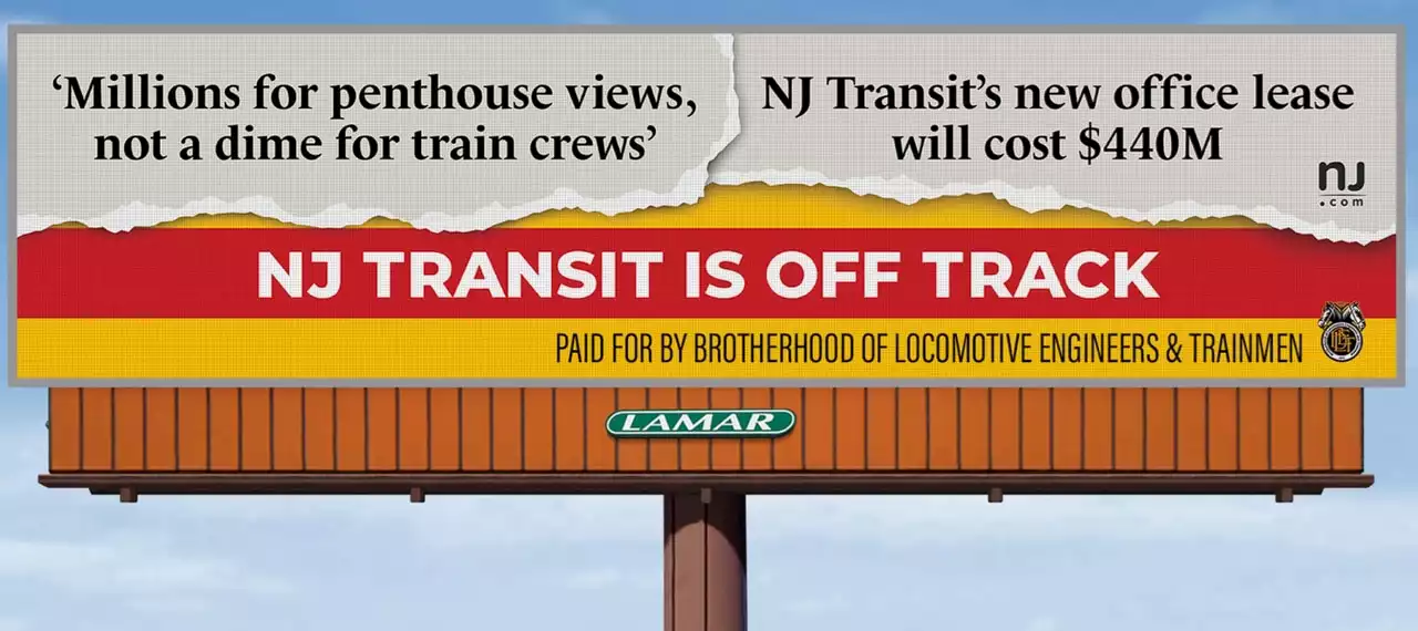 NJ Transit locomotive engineers launch billboard campaign over stalled contract talks