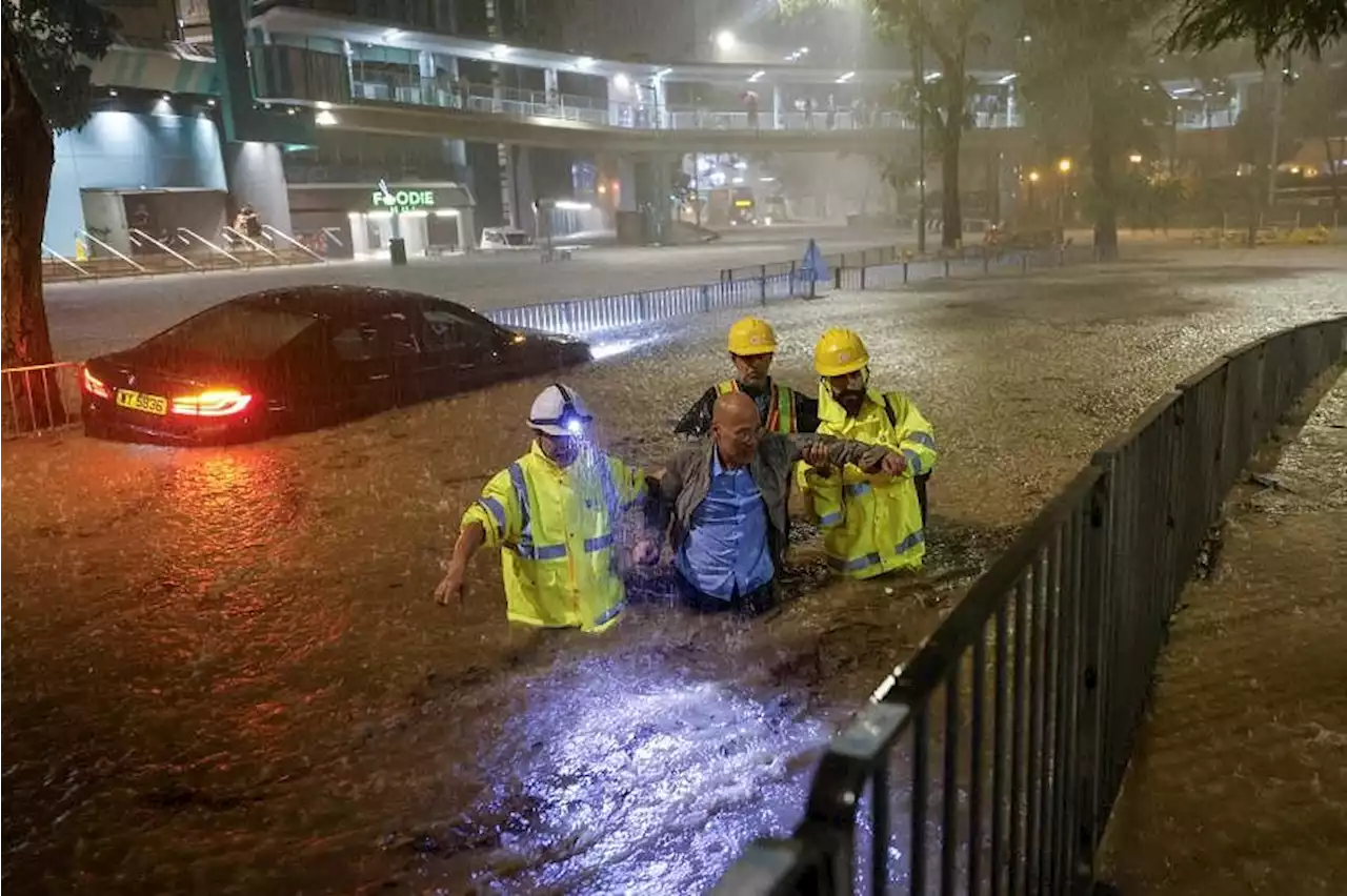 Hong Kong’s heaviest rain in at least 140 years floods city streets, metro