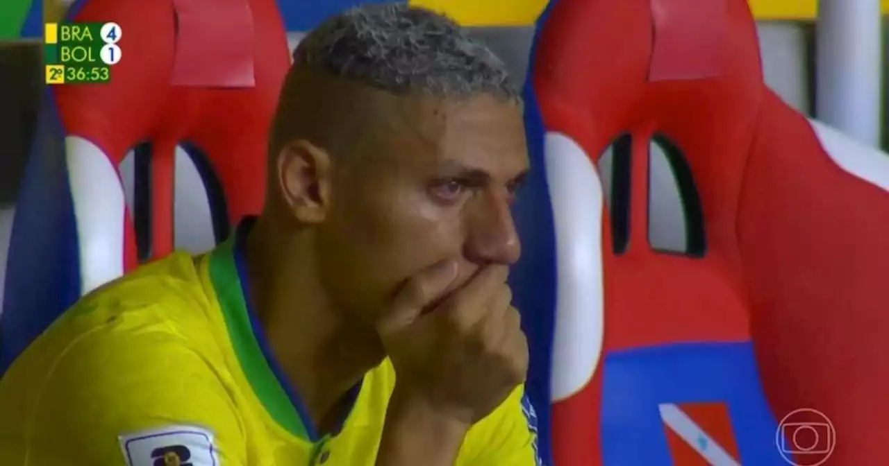 Richarlison seen crying on Brazil bench after failing to score against Bolivia