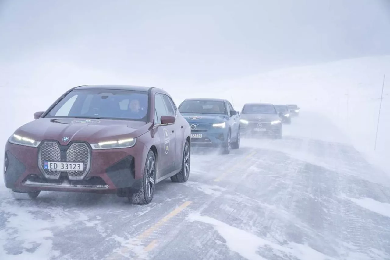 Elbilsejere sad fast i sneen på motorvejen