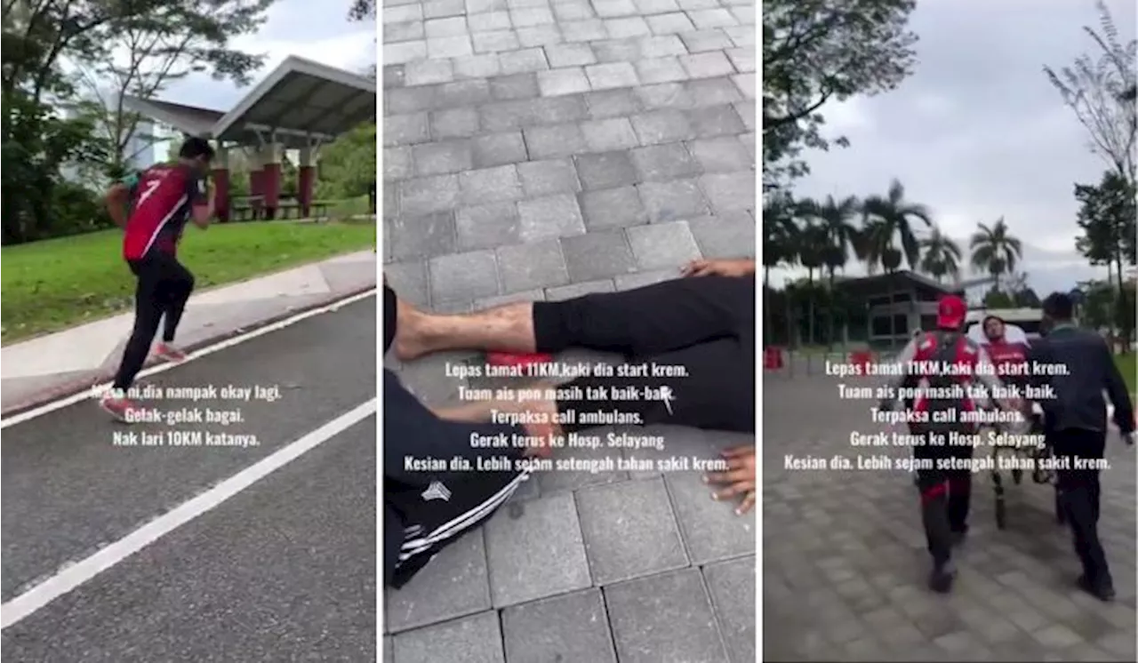 Man Experiences Severe Leg Cramp While Running
