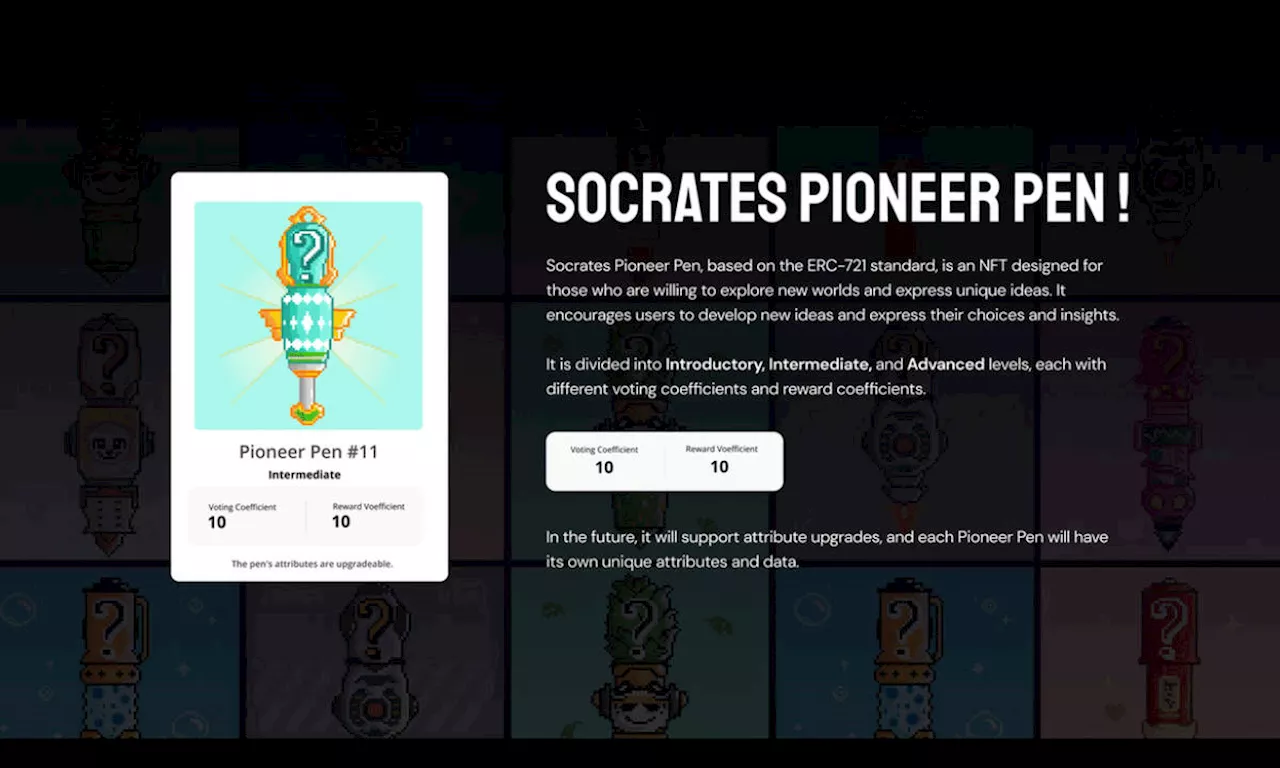 Socrates Announces Launch of Pioneer Pen, Upgrading SBT Pens to NFTs