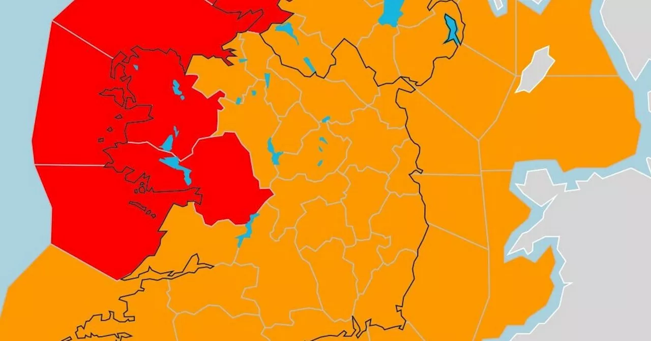 Storm Isha: Red weather warning issued for three counties