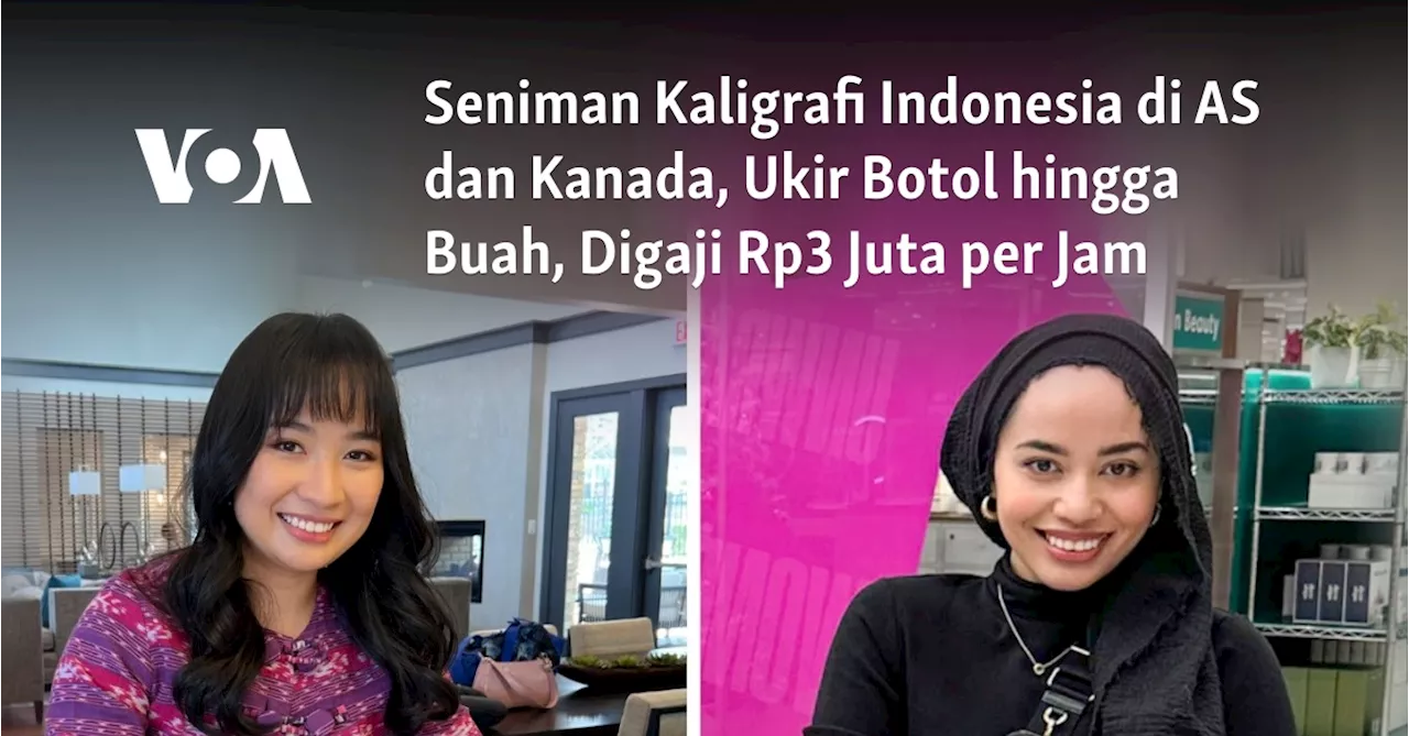 Seniman Kaligrafi Indonesia di AS dan Kanada, Ukir Botol hingga Buah, Digaji Rp3 Juta per Jam