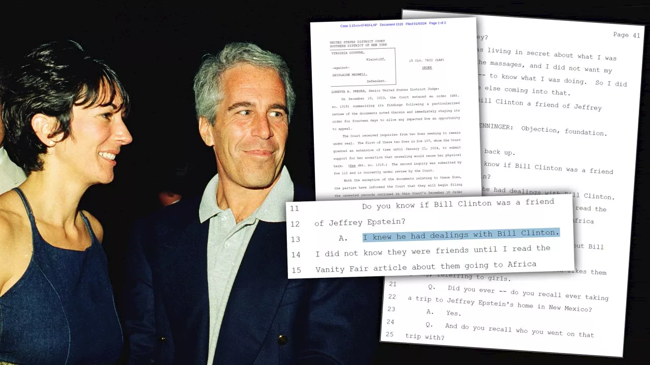 Judge releases names of individuals connected to Jeffrey Epstein