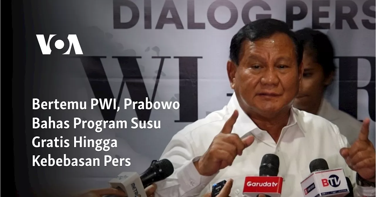 Bertemu PWI, Prabowo Bahas Program Susu Gratis Hingga Kebebasan Pers