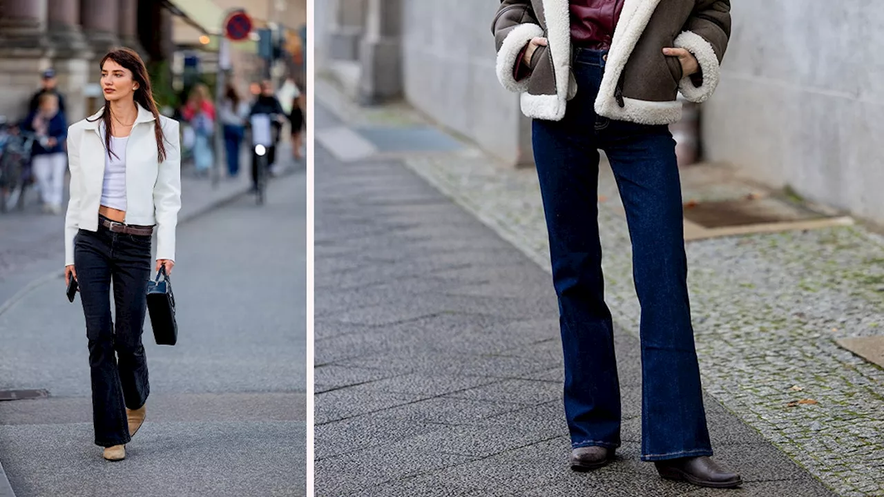 Los jeans acampanados y los botines color café, la alianza de moda para el 2024