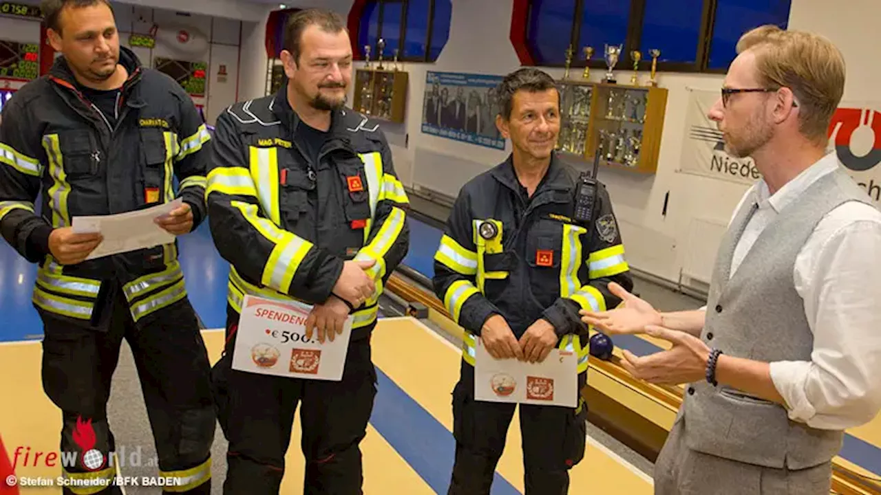 Spendenübergabe an die drei Badener freiwilligen Feuerwehren nach der NÖ Unwetterkatastrophe!