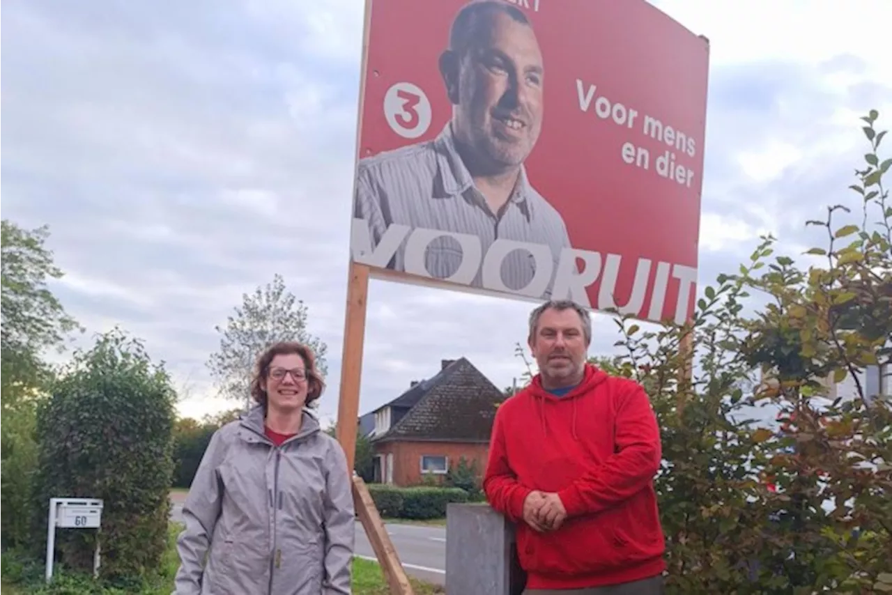 Filip Verachtert incasseert vuistslag tijdens plaatsen verkiezingsborden Vooruit: “Hij had het blijkbaar niet