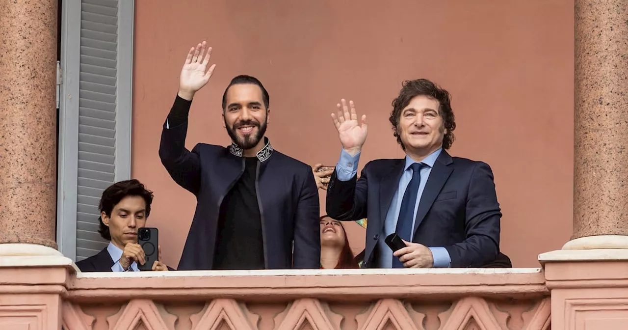 El presidente Javier Milei recibió a Nayib Bukele en la Casa Rosada