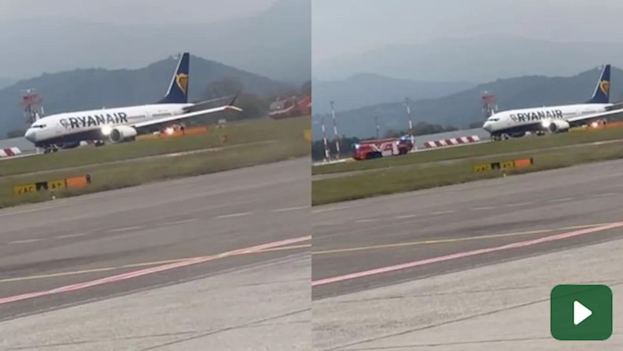 Aeroporto Orio al Serio chiuso, scoppia pneumatico di aereo Ryanair