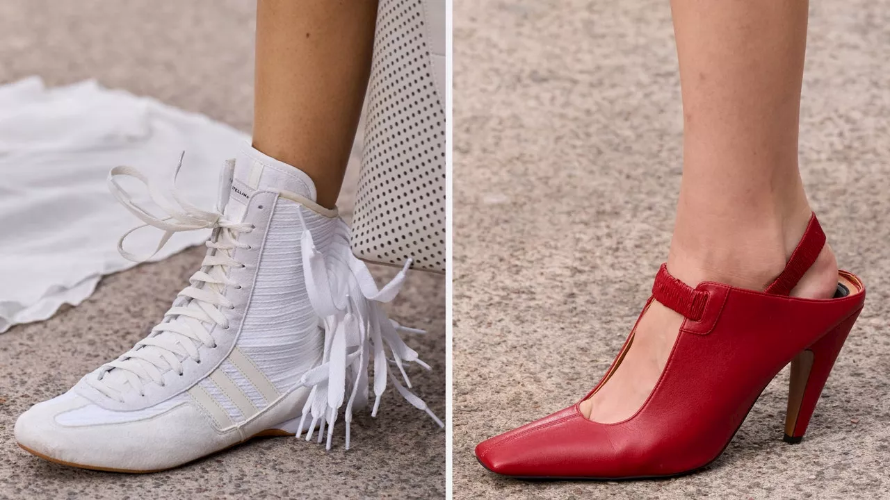 Zapatos Mary Jane y tenis blancos con cordones de flecos que llevaremos en Primavera-Verano 2025