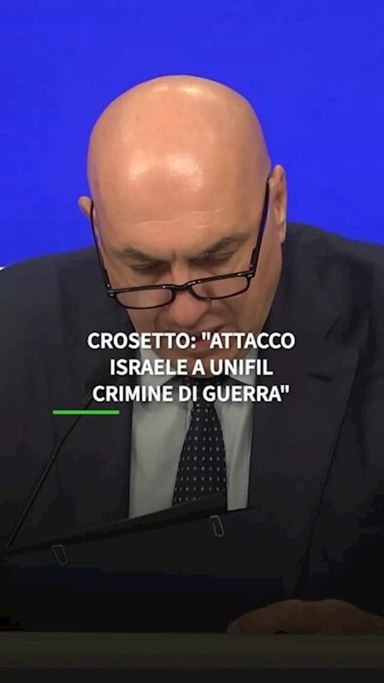 Crosetto: 'Attaco Israele a Unifil crimine di guerra'