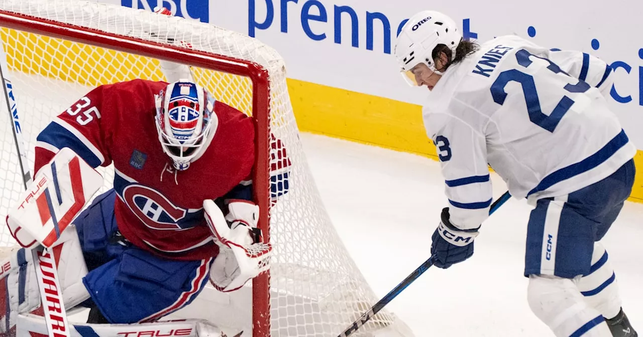 Montembeault posts 47-save shutout, Canadiens blank Maple Leafs 1-0 in season-opener