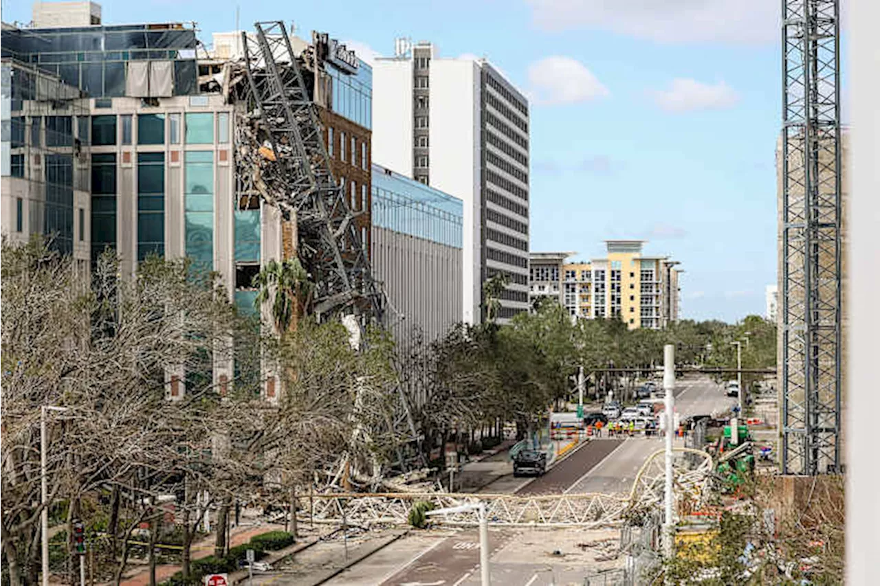 Hurricane Milton's winds topple crane building west Florida's tallest residential building
